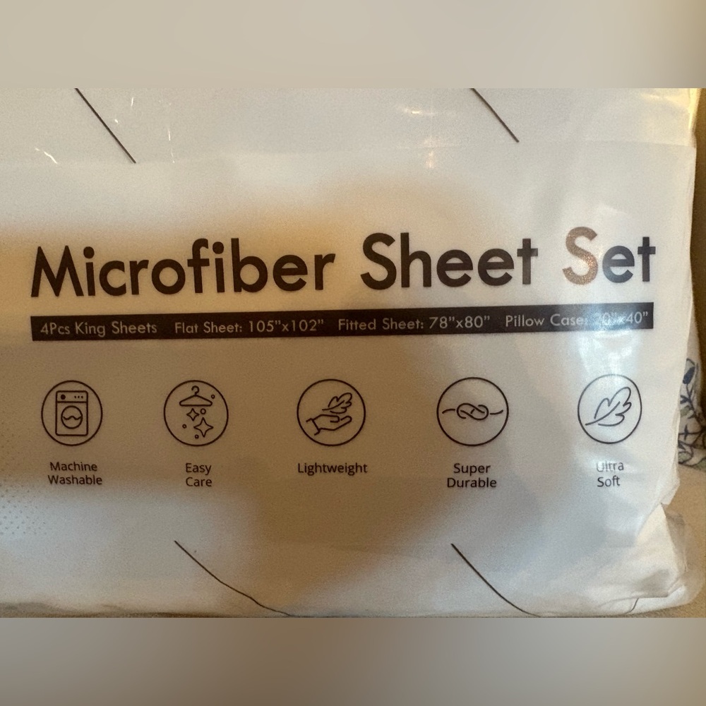 White Microfiber Sheet Set King